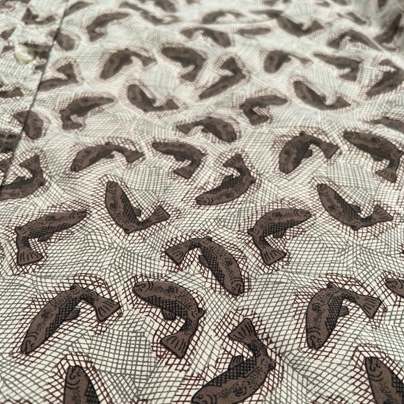 Columbia Vintage Cotton Button Down Fishermen's Short Sleeve Shirt Retro Large - Picture 4 of 7